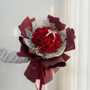 20 Red Roses Round Bouquet (Fresh)