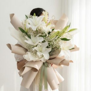 Triple Lilies Bouquet (Fresh)